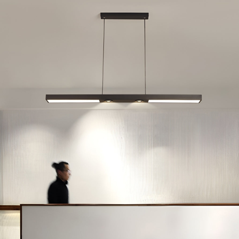 Modern Black Linear Iron Ceiling Pendant Light