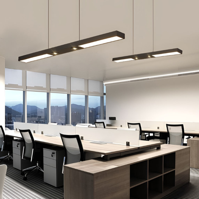 Modern Black Linear Iron Ceiling Pendant Light