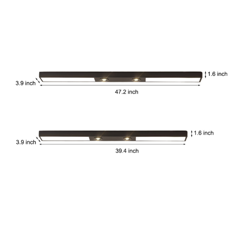 Modern Black Linear Iron Ceiling Pendant Light