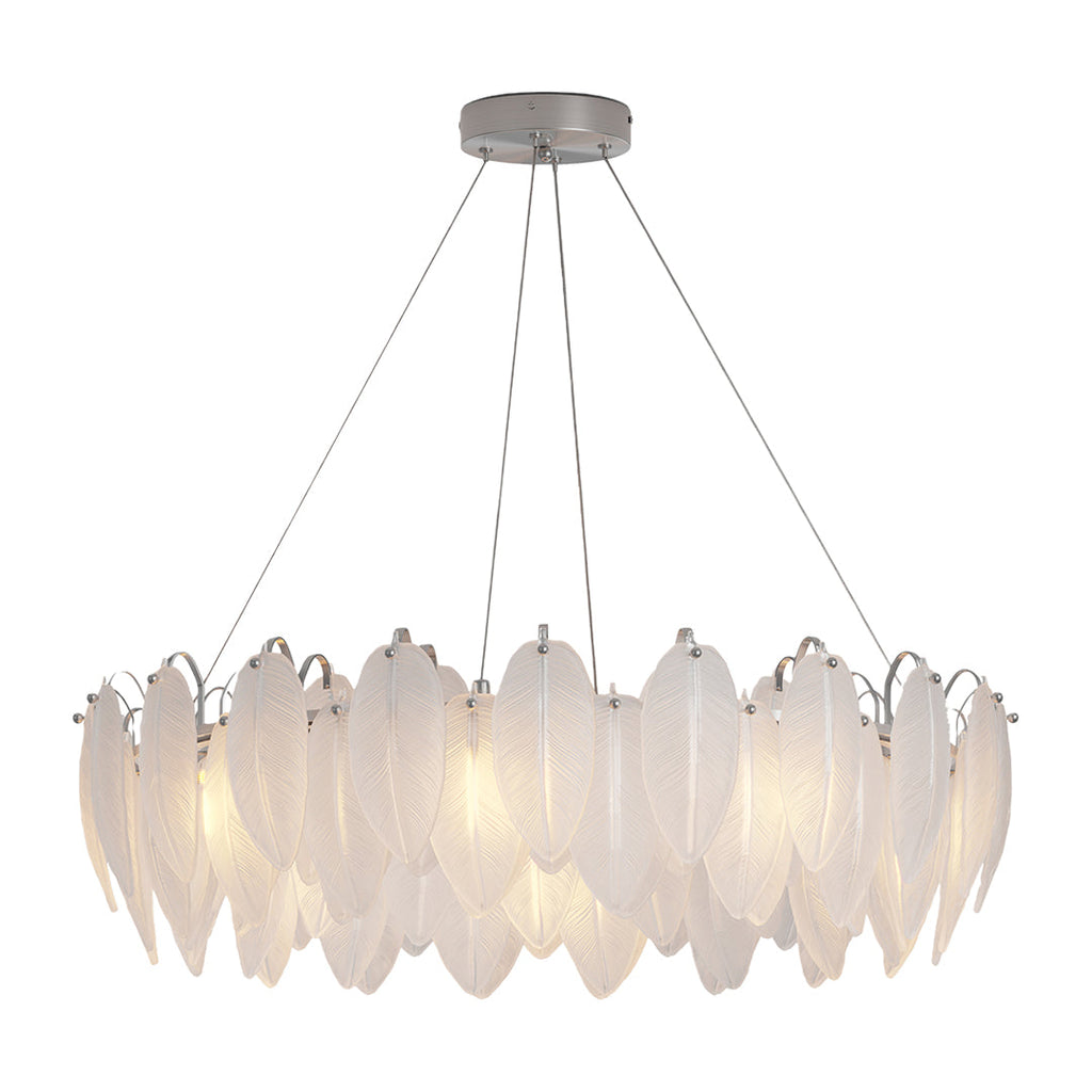 Modern Luxury Glass Feather Chandelier Ceiling Light
