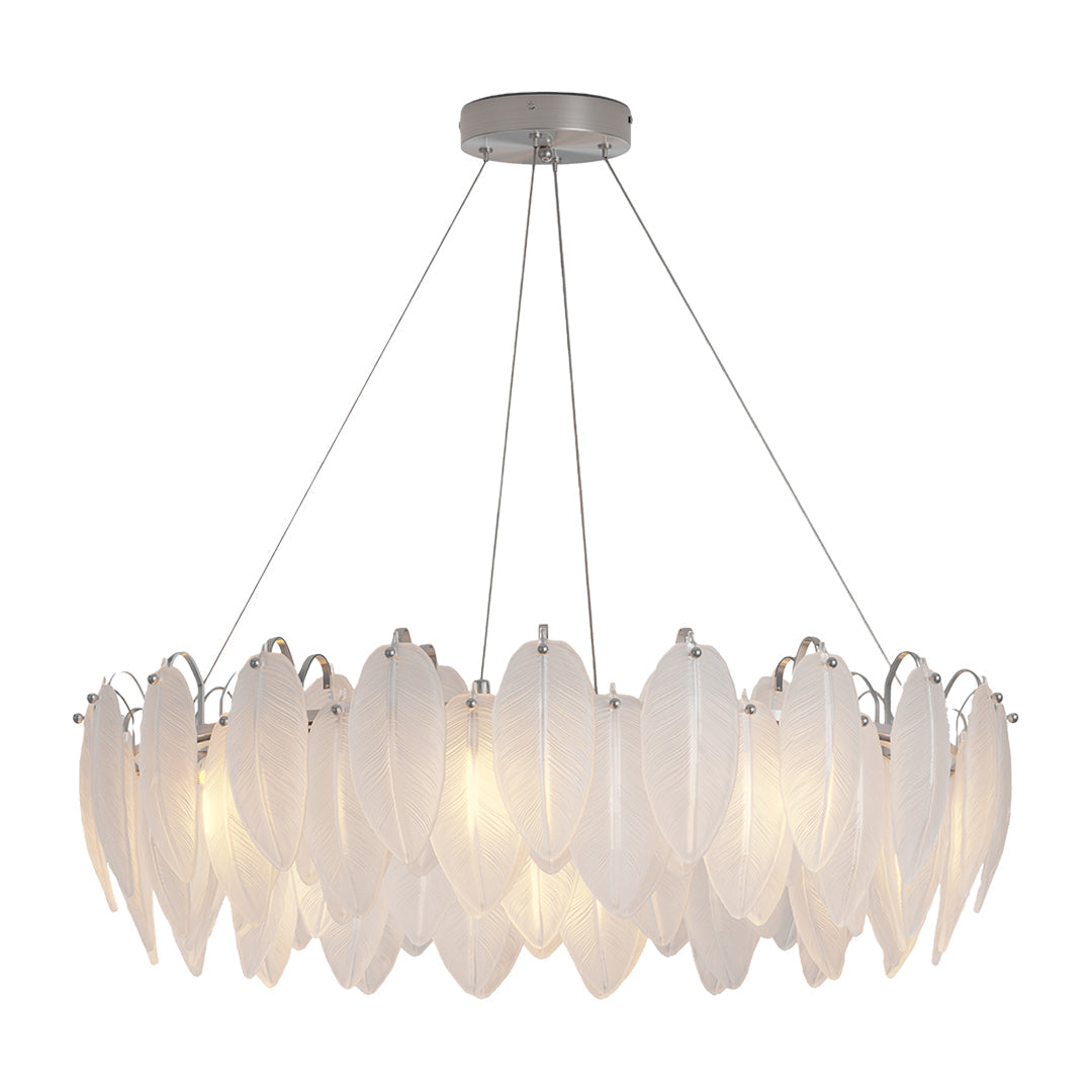 Modern Luxury Glass Feather Chandelier Ceiling Light