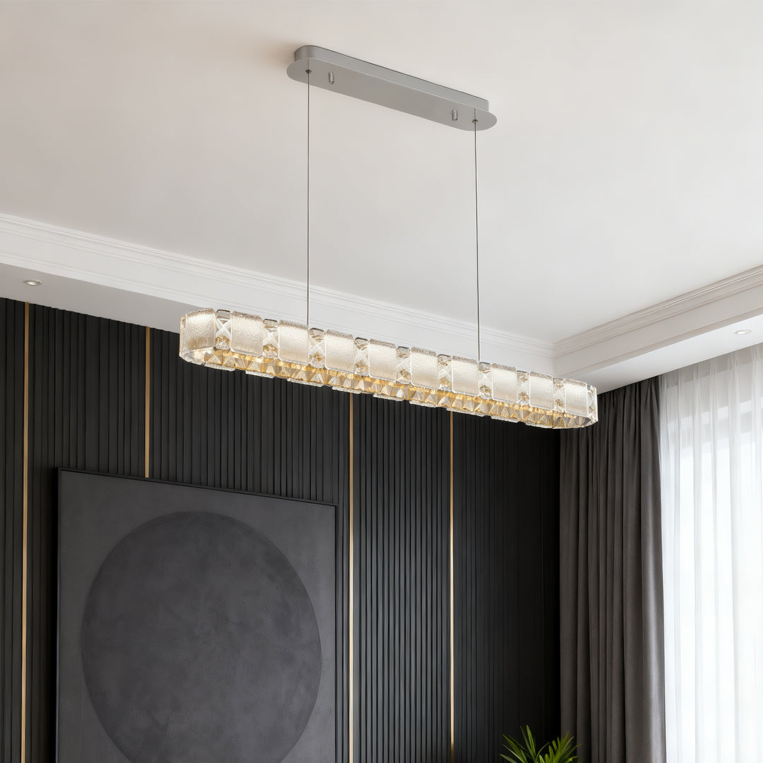 Italian Luxury Crystal Chrome Chandelier Ceiling Light