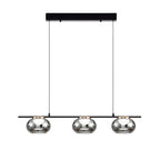 Gray Glass Globe Pendant Light - Full-Spectrum Metal Ceiling Fixture