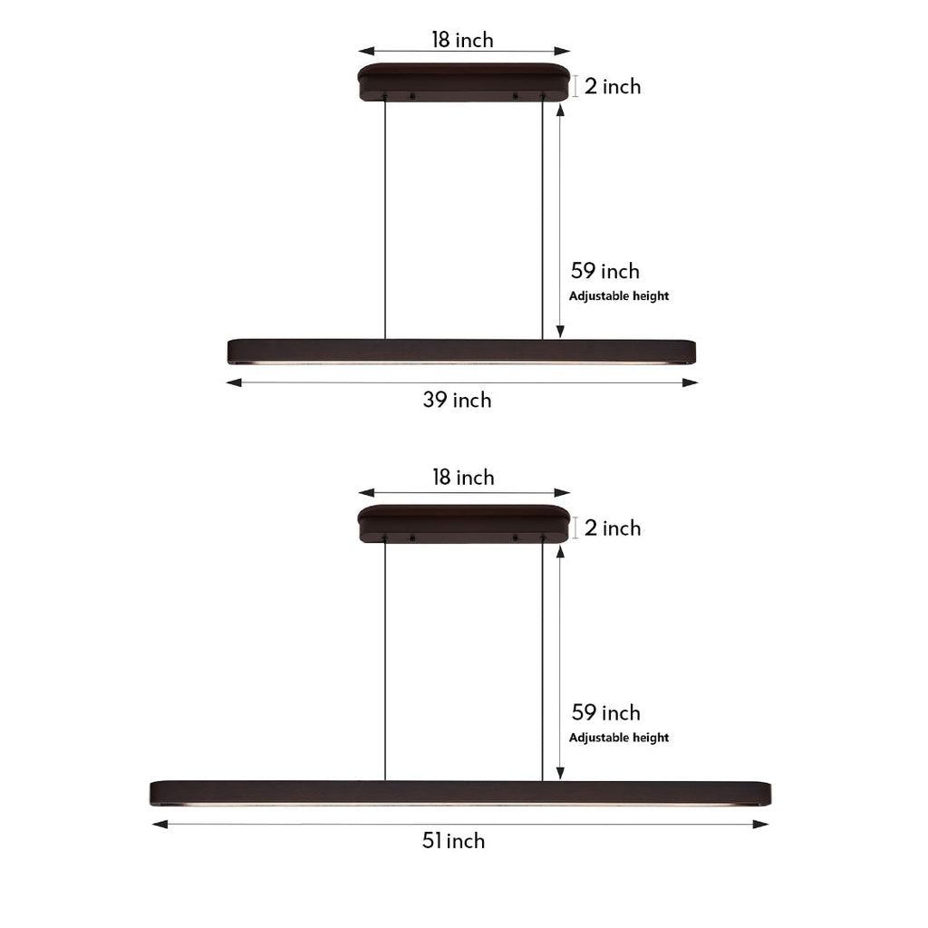 Japanese Minimalist Linear Pendant Light for Island Ceilings