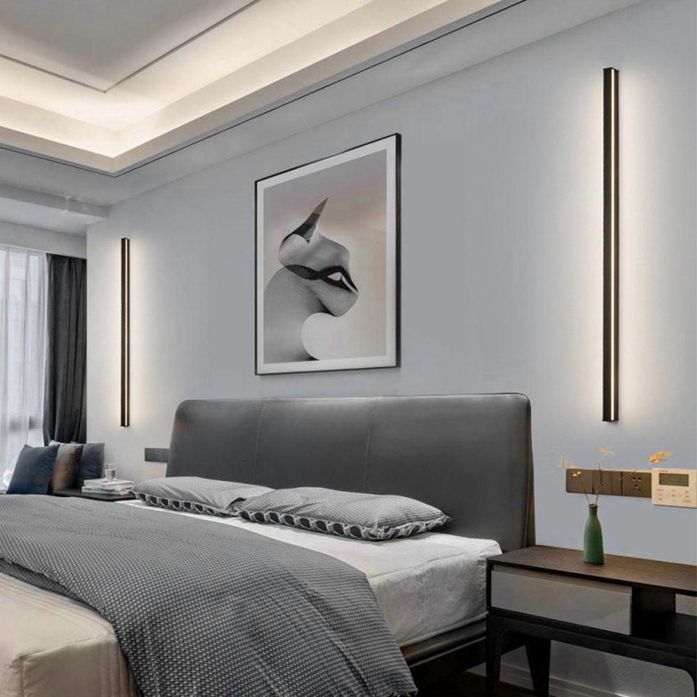 Minimalist Black LED Linear Outdoor Wall Sconce