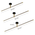 Minimalist Black and Gold LED Semi Flush Mount Ceiling Light