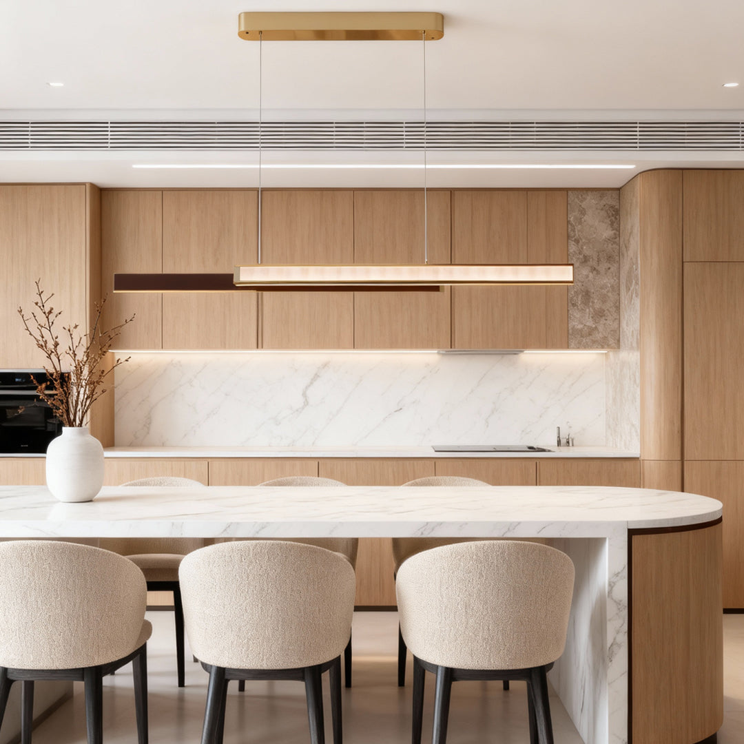 Modern Minimalist Linear Suspension Light - Eye-Care Design