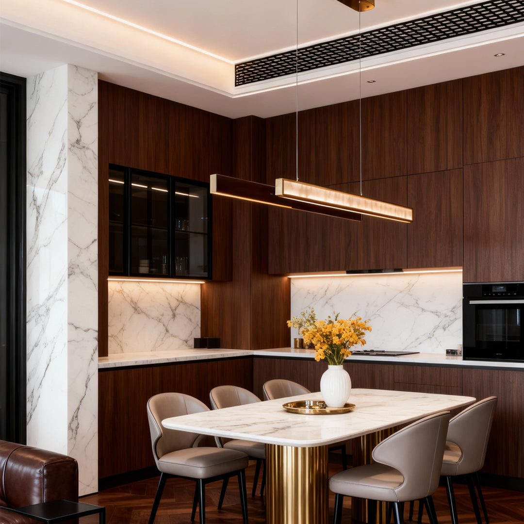 Modern Minimalist Linear Suspension Light - Eye-Care Design