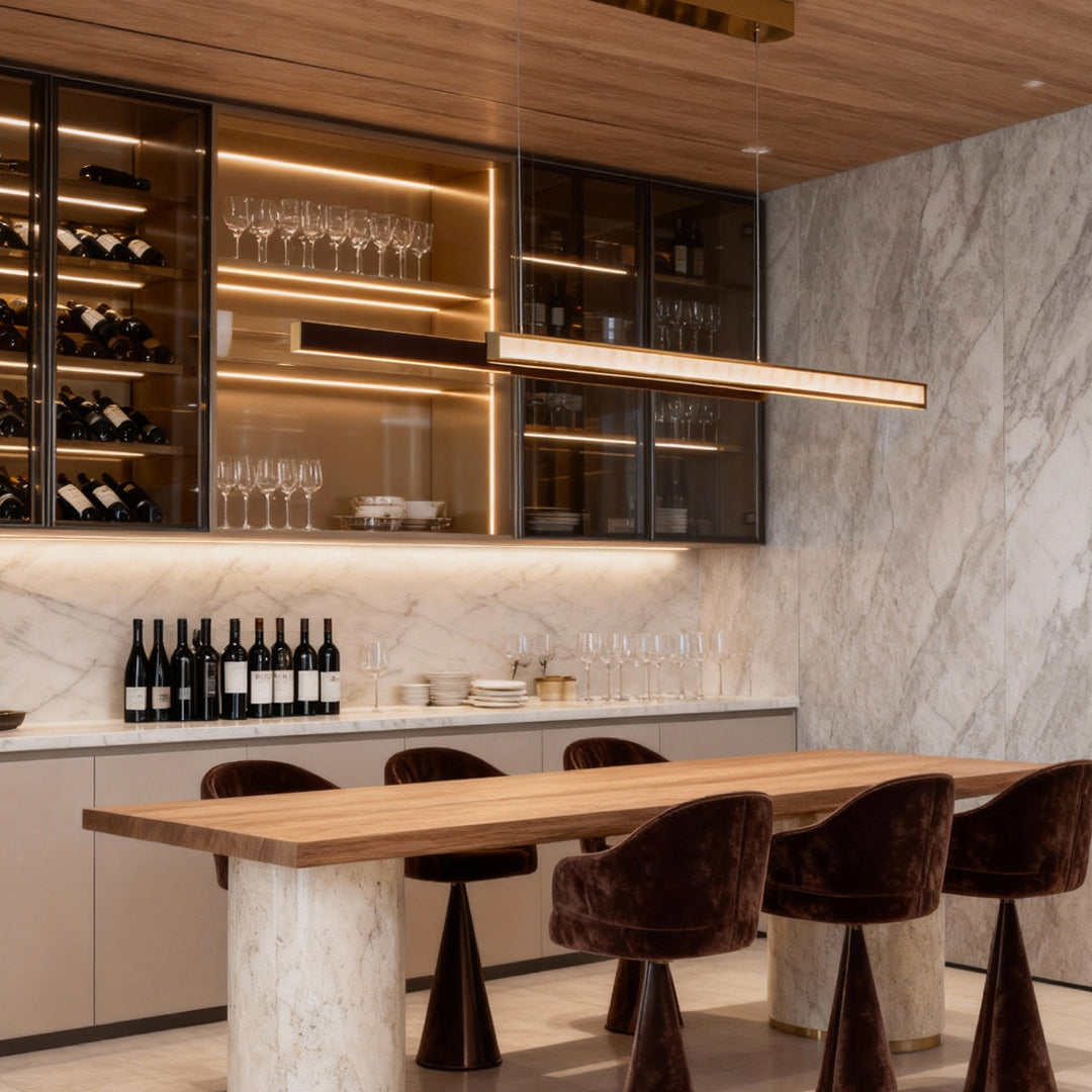Modern Minimalist Linear Suspension Light - Eye-Care Design