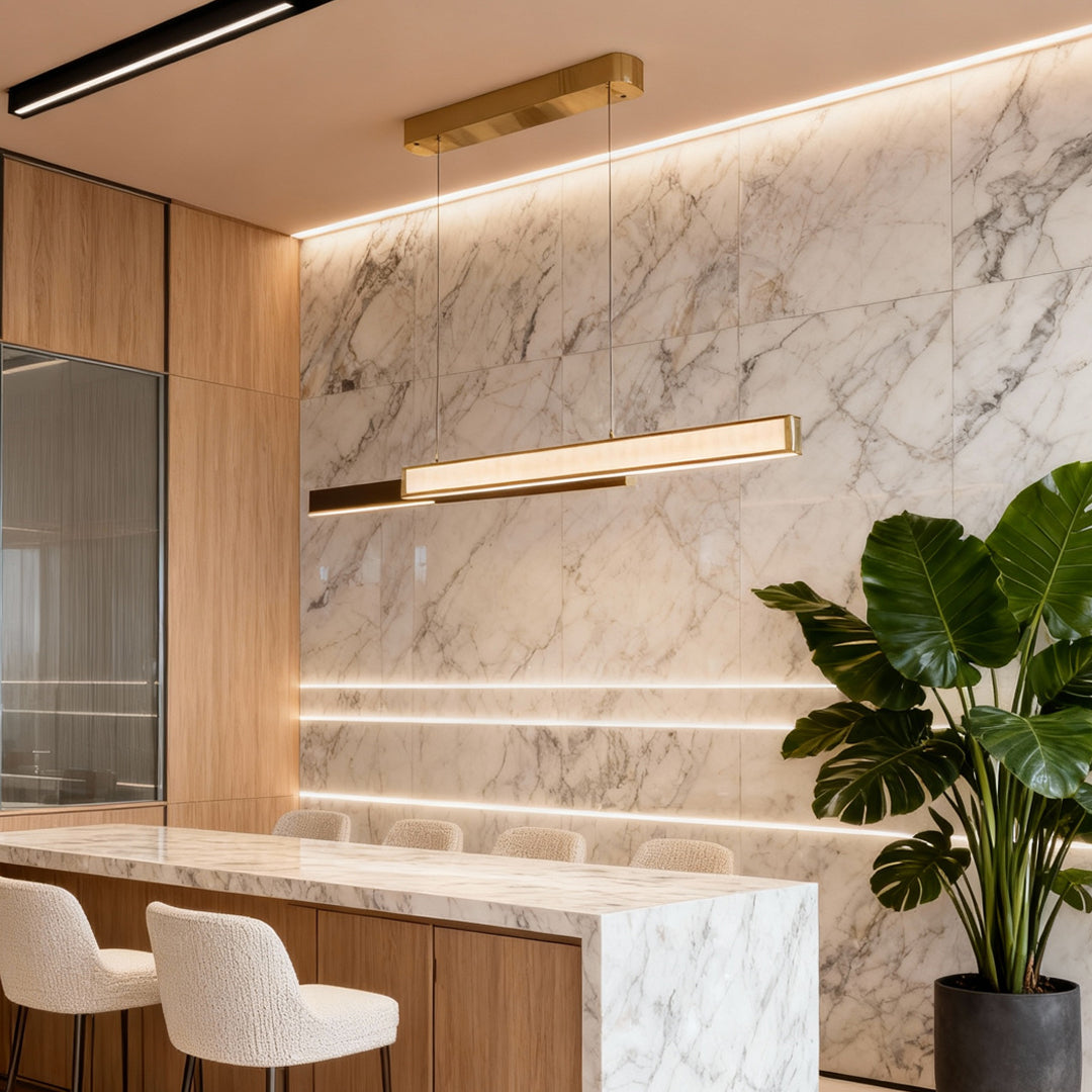 Modern Minimalist Linear Suspension Light - Eye-Care Design