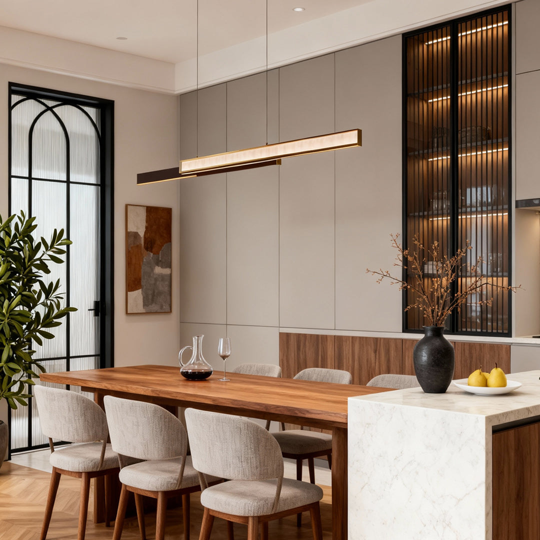 Modern Minimalist Linear Suspension Light - Eye-Care Design