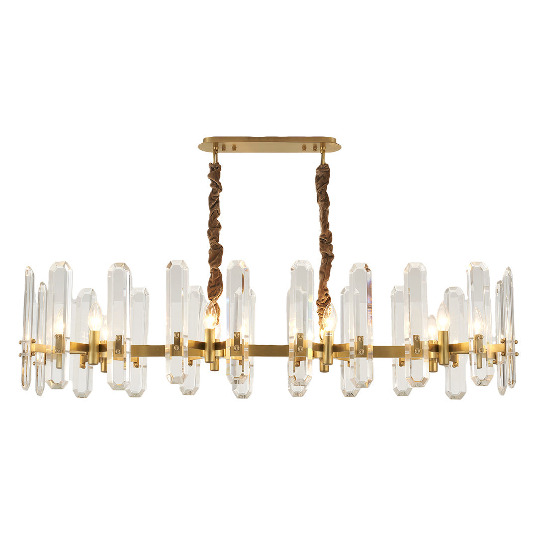 Modern Brass and Glass Chandelier Ceiling Light