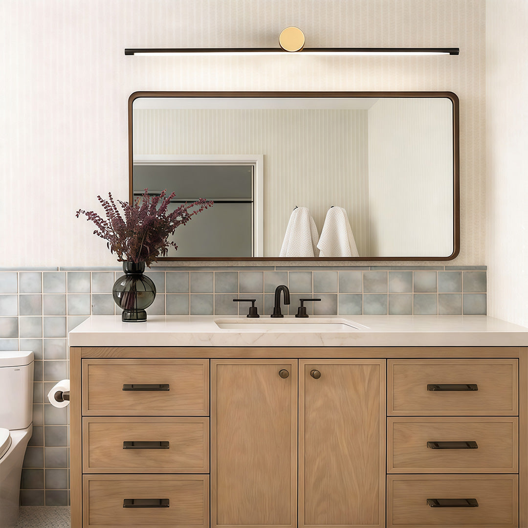 Dual-Color Linear Metal Vanity Light for Bathroom