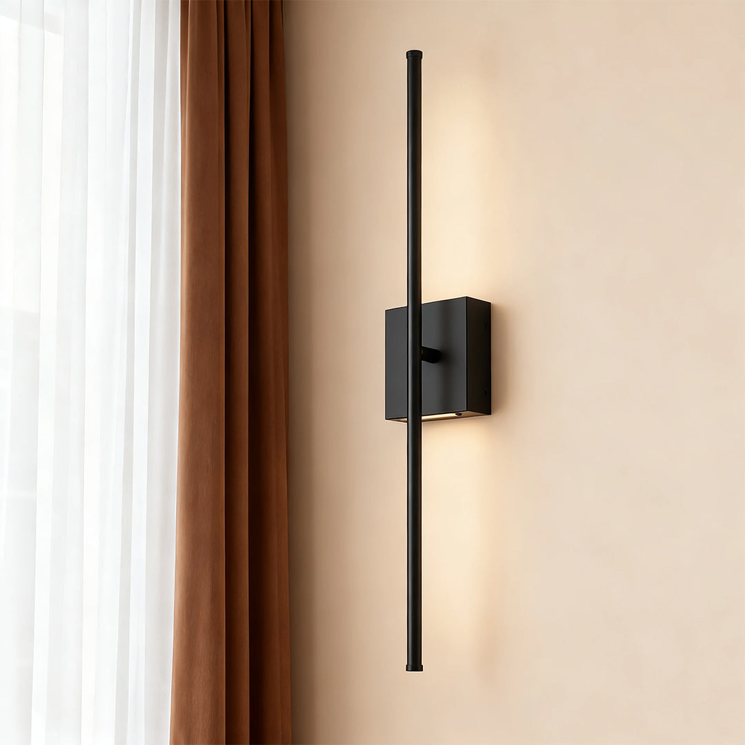 Modern Wireless Black Iron Linear LED Wall Light
