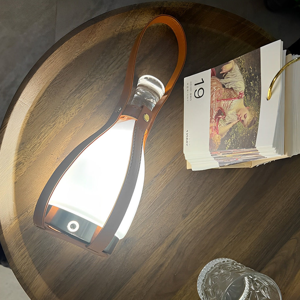 Mid-Century Cordless Liquor Bottle Table Lamp