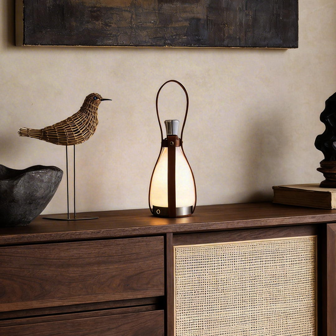 Mid-Century Cordless Liquor Bottle Table Lamp