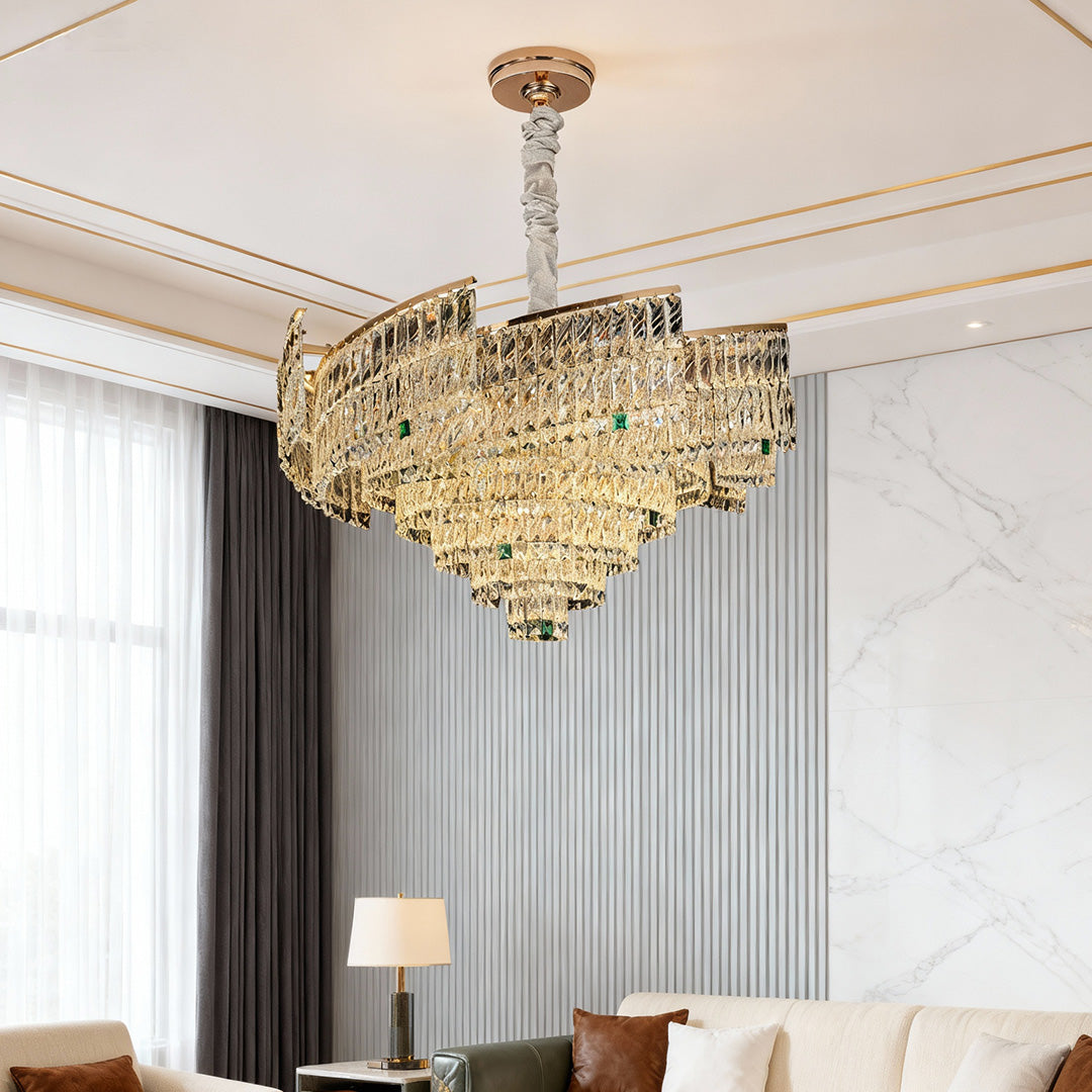Luxury Crystal Pendant Chandelier - Carbon Steel Ceiling Light