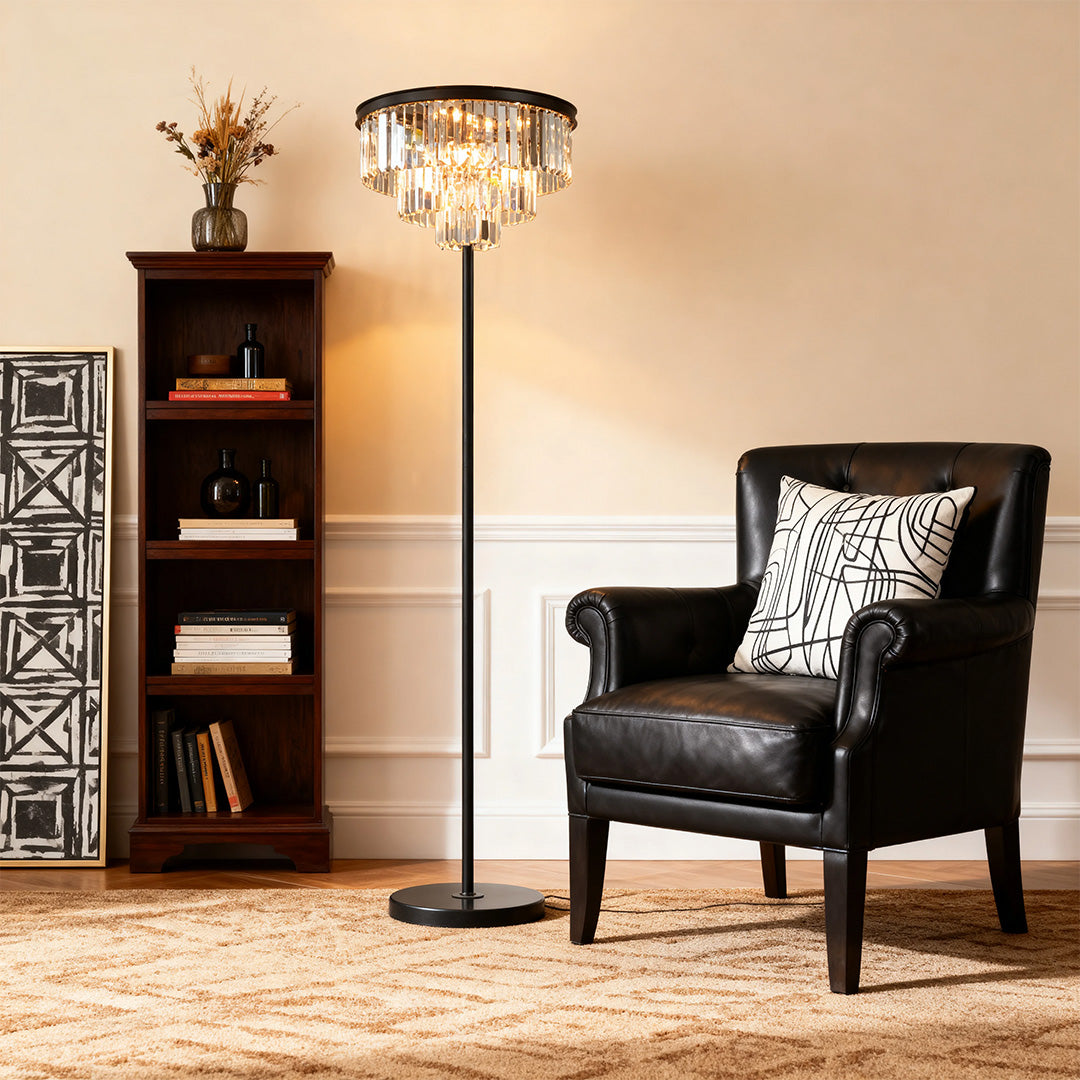 Luxury Crystal Floor Lamp - Glamorous American Design
