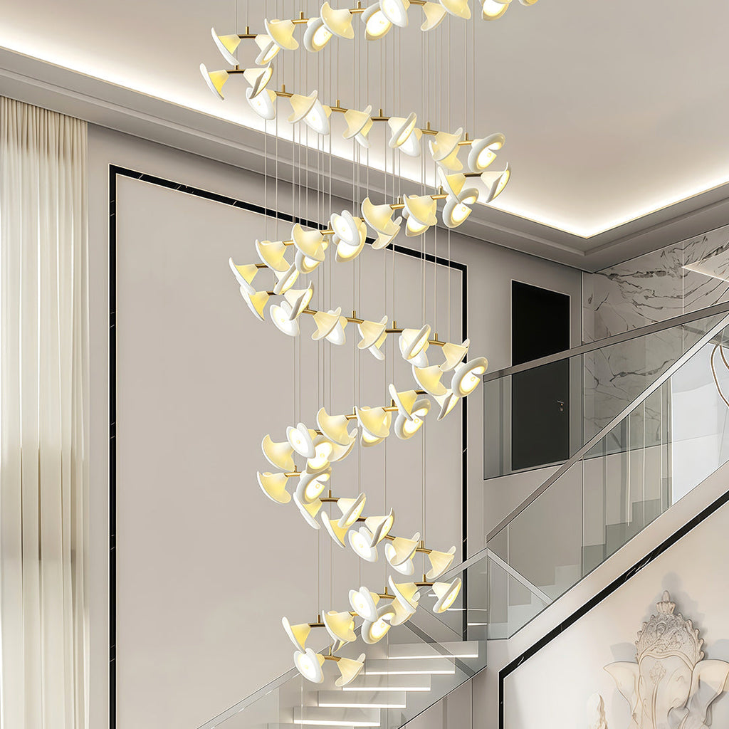 Luxury Tulip Flower Ceramic Chandelier - Elegant Ceiling Light