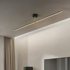 Minimalist Black and Gold LED Semi Flush Mount Ceiling Light