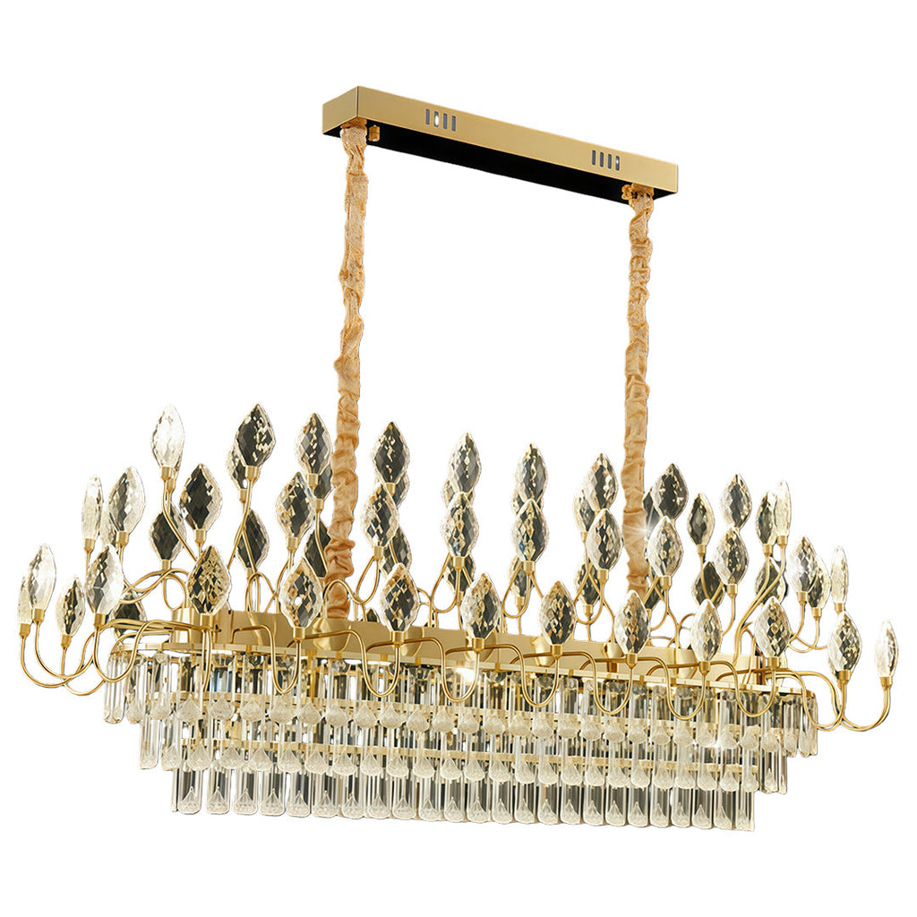 Luxury Gold Crystal LED Chandelier - Elegant Ceiling Light