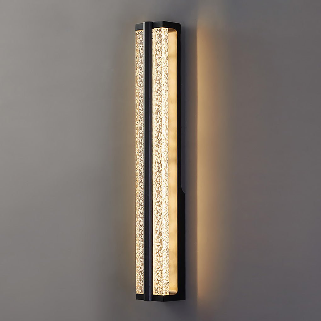 Premium Black Rectangular Stainless Steel Crystal Wall Sconces