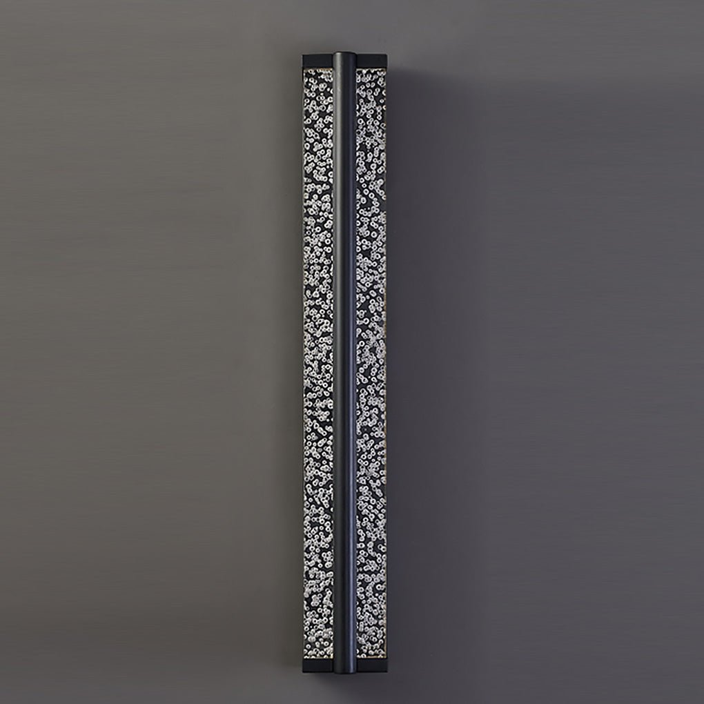 Premium Black Rectangular Stainless Steel Crystal Wall Sconces