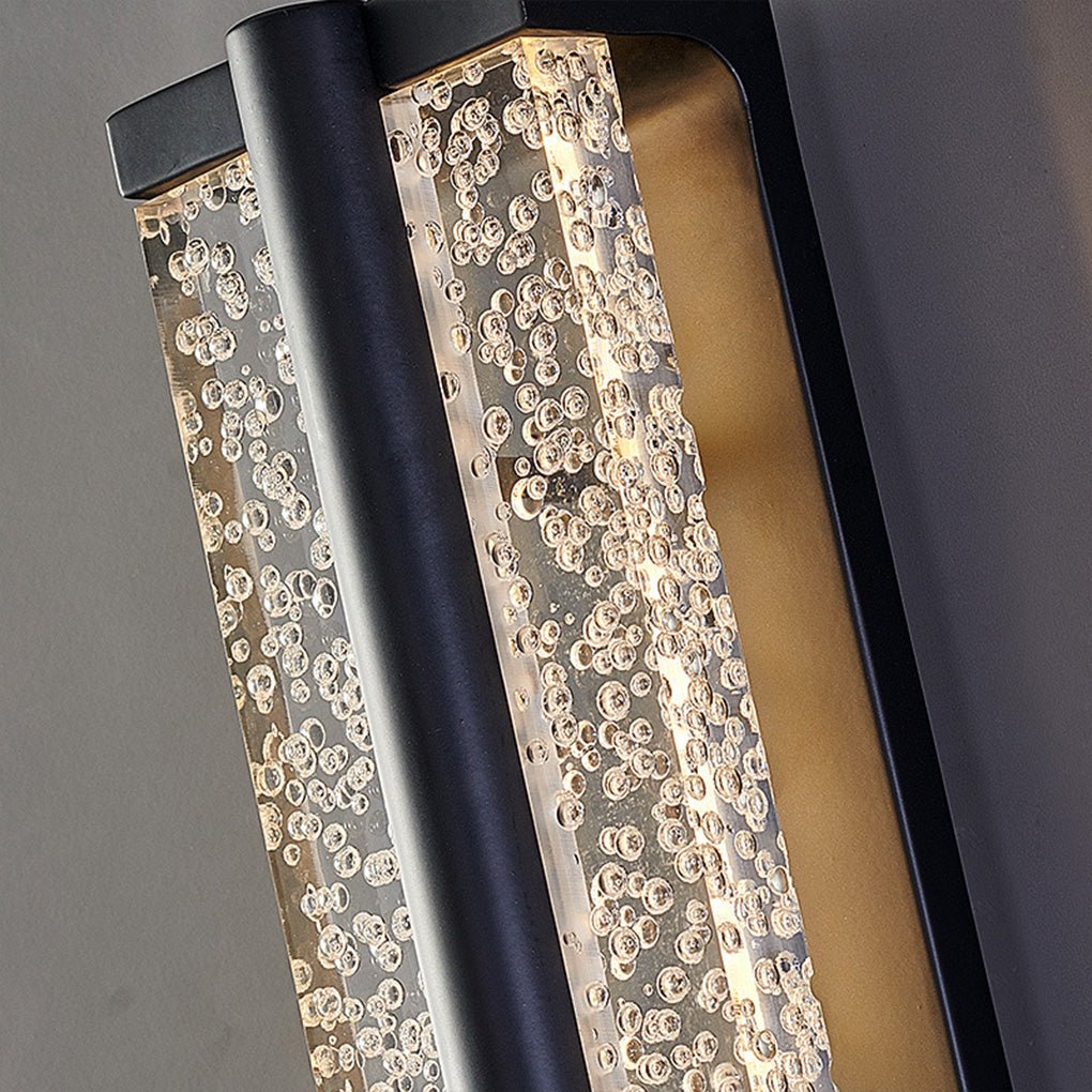 Premium Black Rectangular Stainless Steel Crystal Wall Sconces