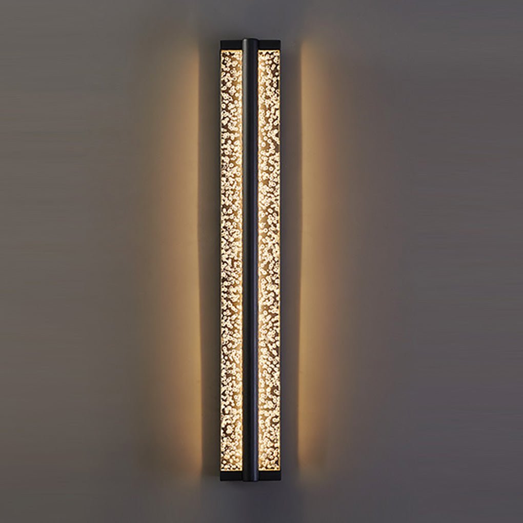 Premium Black Rectangular Stainless Steel Crystal Wall Sconces