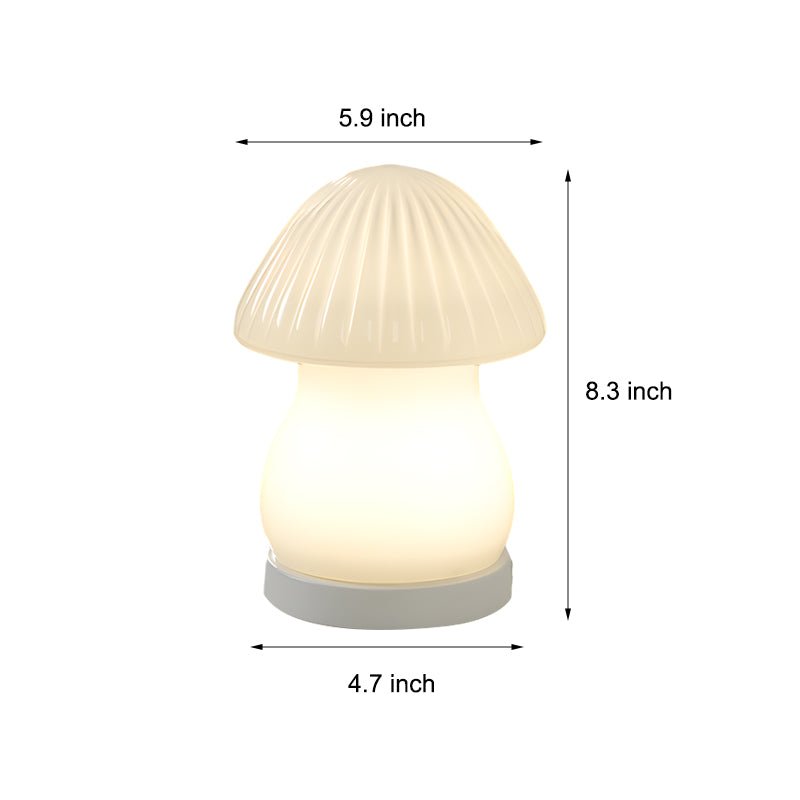 Elegant Glass LED Mushroom Night Light
