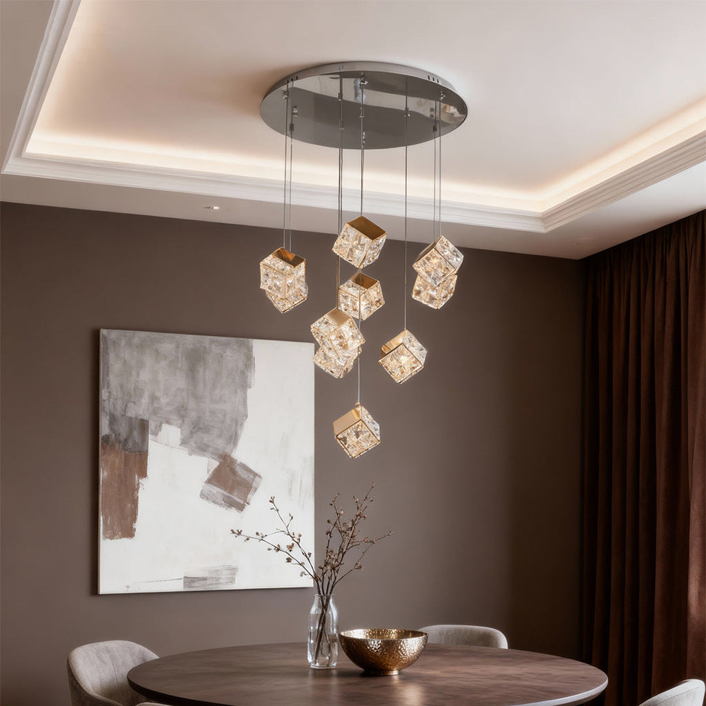 Luxury Crystal Chandelier - Rubik's Cube Ceiling Light