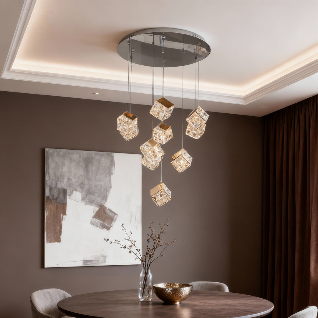Luxury Crystal Chandelier - Rubik's Cube Ceiling Light