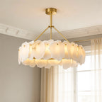 Premium LED Cloud Stone Chandelier with Full Copper Ceiling Fixture