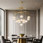 Premium Copper and Glass Ball Chandelier Ceiling Light