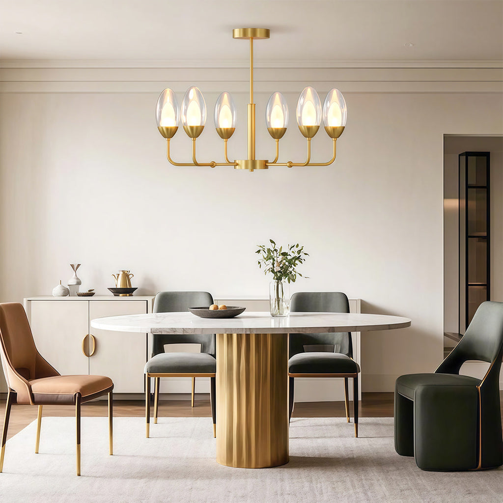 Luxury Copper Minimalist Chandelier - Modern Ceiling Light