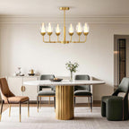 Luxury Copper Minimalist Chandelier - Modern Ceiling Light