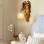 European Retro Angel Wall Sconce with Crystal Ball - Premium Resin Wall Lamp