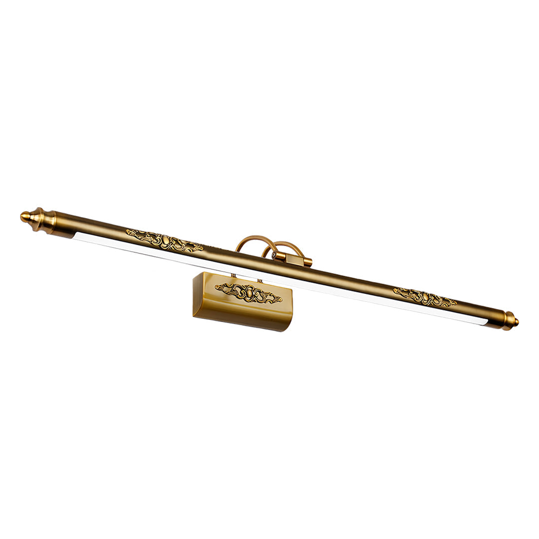 Vintage Brass Bathroom Vanity Light with Acrylic Shade