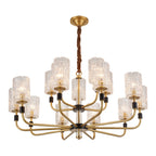 Modern Minimalist Copper and Glass Chandelier Ceiling Light