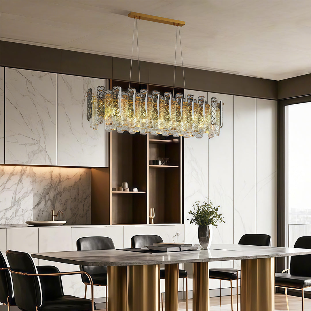 Modern Crystal Ceiling Light with Eye Protection