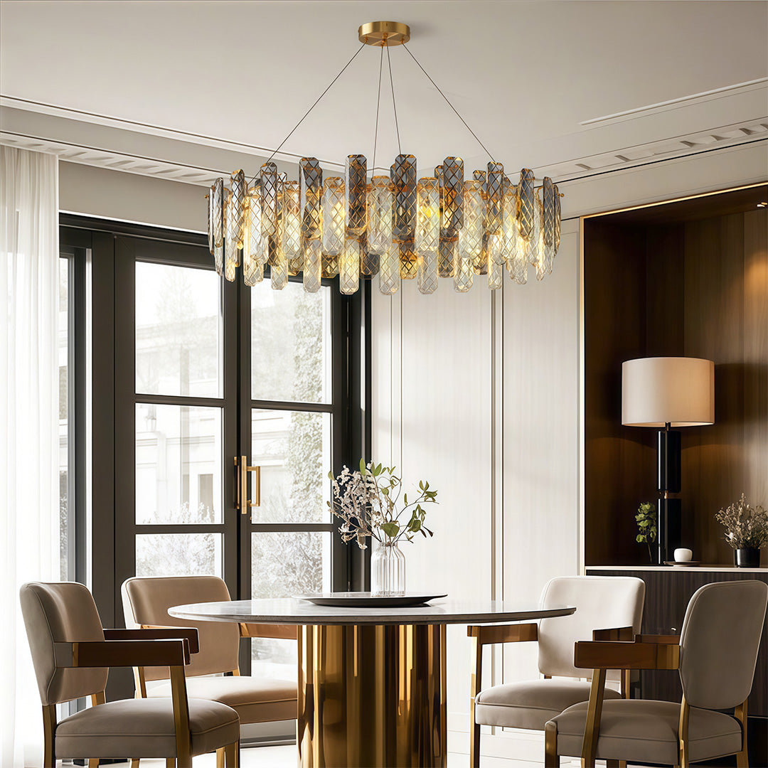 Modern Crystal Ceiling Light with Eye Protection