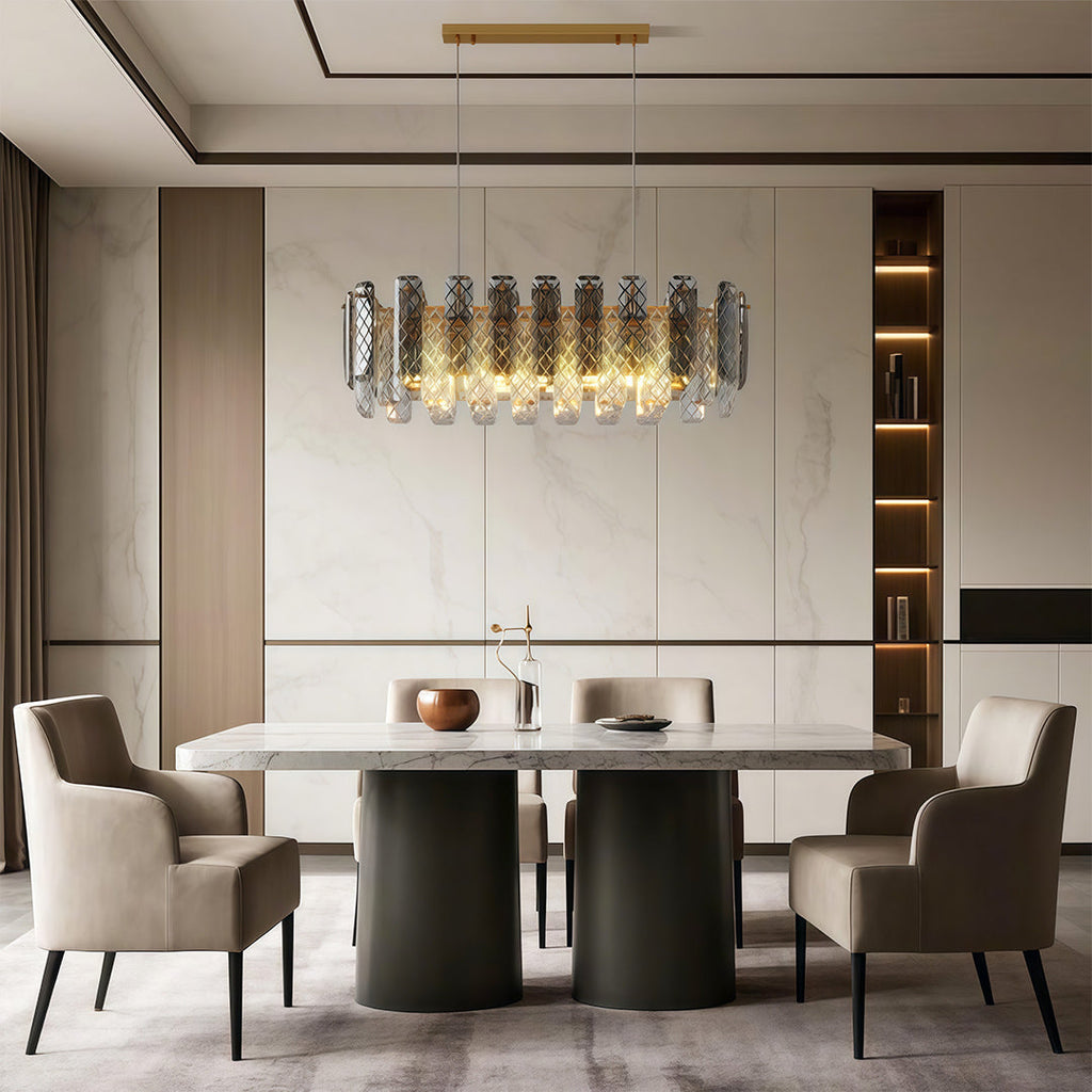 Modern Crystal Ceiling Light with Eye Protection