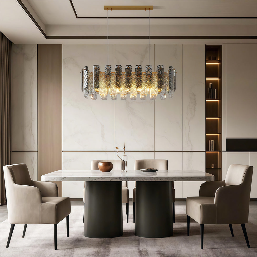Modern Crystal Ceiling Light with Eye Protection