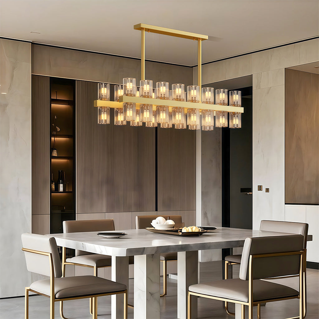 Premium Crystal Chandelier with Copper Ceiling Fixture