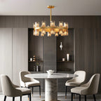 Premium Crystal Chandelier with Copper Ceiling Fixture