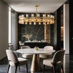 Premium Crystal Chandelier with Copper Ceiling Fixture