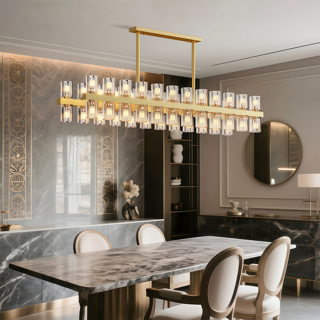 Premium Crystal Chandelier with Copper Ceiling Fixture
