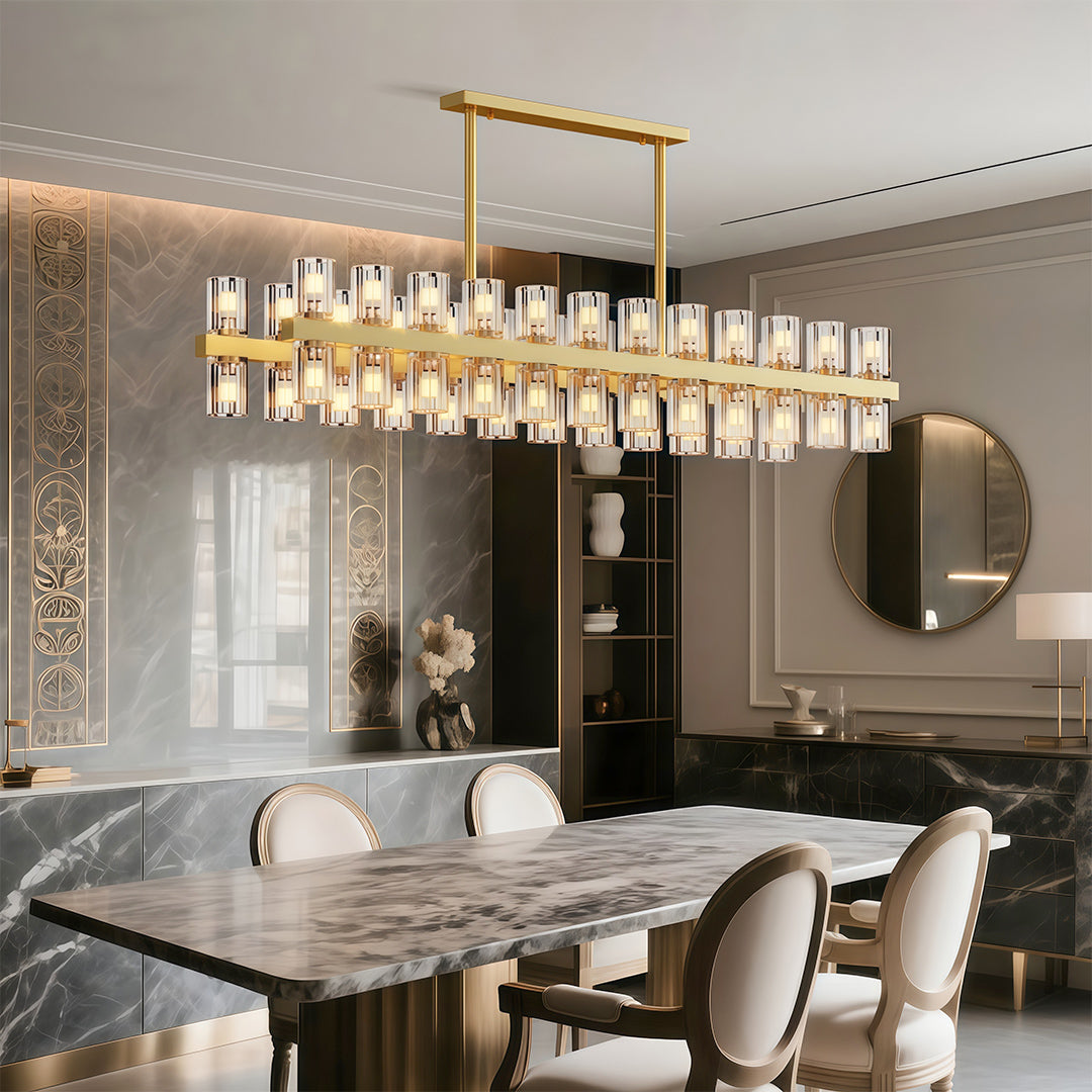 Premium Crystal Chandelier with Copper Ceiling Fixture