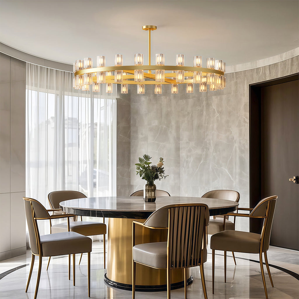 Premium Crystal Chandelier with Copper Ceiling Fixture