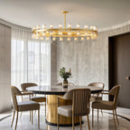 Premium Crystal Chandelier with Copper Ceiling Fixture